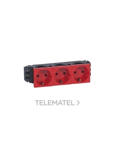 TOMA 3x2P + TT LATERAL MOSAIC-II ROJO