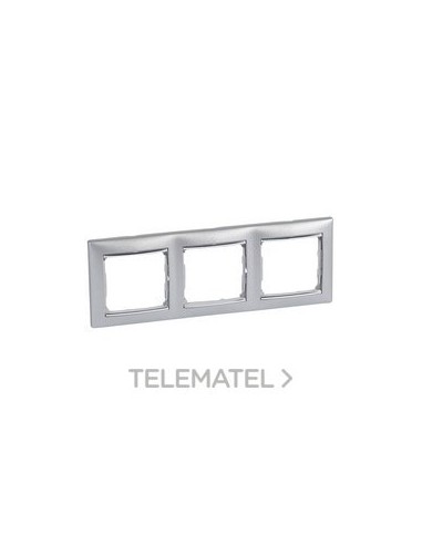 VL-PLACA 3ELE HOR ALU/PLATA