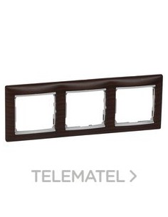 VL-PLACA 3ELE HOR MADERA OSCU