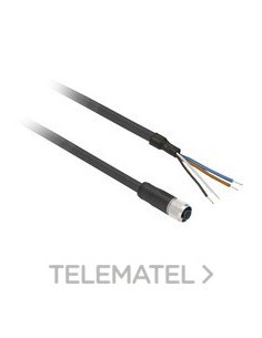 CONECTOR CABLE PVC HEMBRA M12 4pin 2m