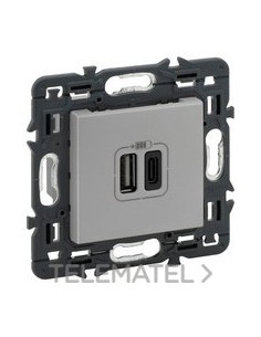 VN-BASE 2XUSB TIPA+C 2,4A ALUM