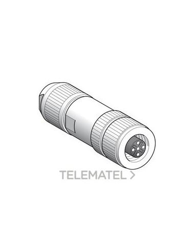 CONECTOR BLINDADO H M12 CON 5 CONTACTOS