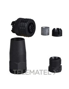 CONECTOR M12 PLÁSTICO HEMBRA RECT4B