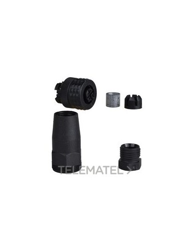 CONECTOR M12 PLÁSTICO HEMBRA RECT4B