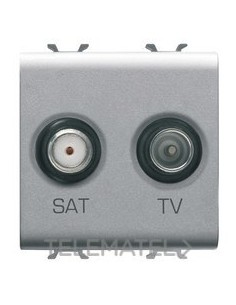 TOMA TV+SAT CHORUS CON 2 MÓDULOS TITANIO