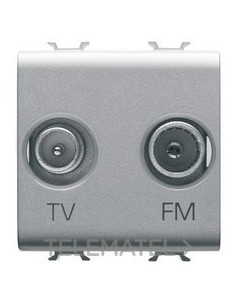 TOMA TV+FM CHORUS CON 2 MÓDULOS TITANIO