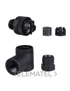 CONECTOR M12 PLÁSTICO MACHO 90U 4B