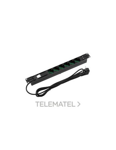 REGLETA 19" 1U 6 TOMAS 16A +INTERRUPTOR