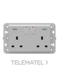 BASE DOBLE LUM. CONMUTADA BS 13A TITANIO