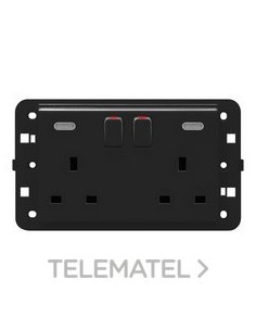 BASE DOBLE LUM. CONMUTADA BS 13A NEGRO