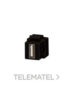 ACOPLADOR USB NEGRO ANCLAJE KEYSTONE