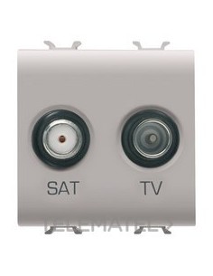 TOMA TV+SAT CON 2 MÓDULOS BEIGE