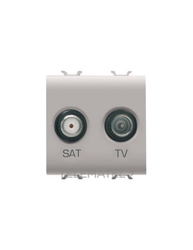 TOMA TV+SAT CON 2 MÓDULOS BEIGE