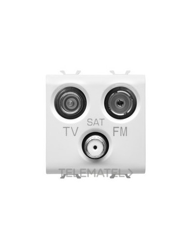 TOMA TV+FM+SAT CON 2 MÓDULOS BLANCO