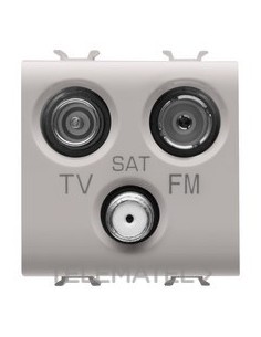 TOMA TV+FM+SAT CON 2 MÓDULOS BEIGE
