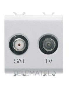 TOMA TV+SAT CON 2 MÓDULOS BLANCO