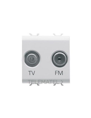 TOMA TV+FM CON 2 MÓDULOS BLANCO