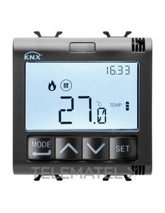 TERMOSTATO TEMP+H KNX EMP. NEGRO