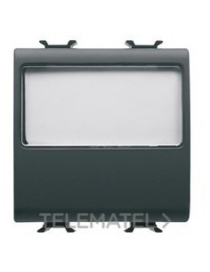 PULS.2M 1P NA 10A PLACA P.ETIQ.LUM.NEGRO