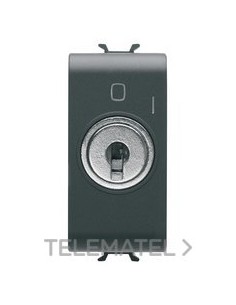 PULSADOR 1M 2P NA 10A +LLAVE NEGRO