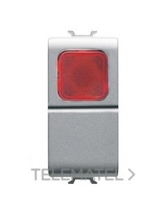 PULSADOR 1M 1P NA 16A TEST. ROJO TITANIO