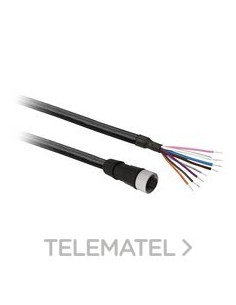 PRECABLEADO M12 HEMBRA 8P 20m PUR RECTO