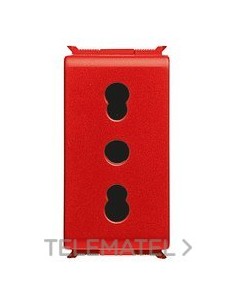 BASE PL. 2P+T 16A 2M NOR. ITALIANA ROJA
