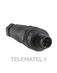 CONECTOR M12 PLÁSTICO MACHO RECT4B