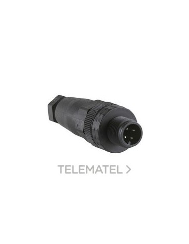 CONECTOR M12 PLÁSTICO MACHO RECT4B