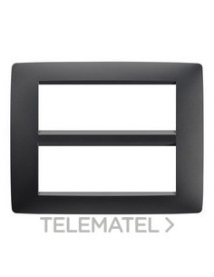 PLACA ONE 6+6 MÓDULOS NEGRO SATINADO