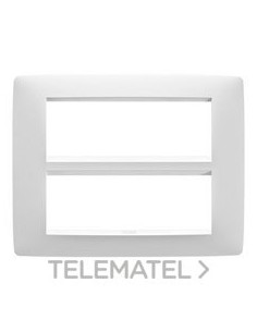PLACA ONE 6+6 MÓDULOS BLANCO SATINADO