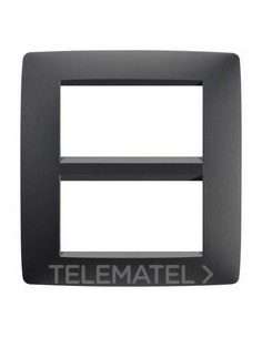 PLACA ONE 4+4 MÓDULOS NEGRO SATINADO