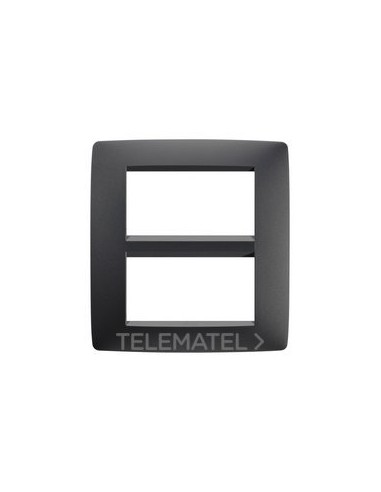 PLACA ONE 4+4 MÓDULOS NEGRO SATINADO