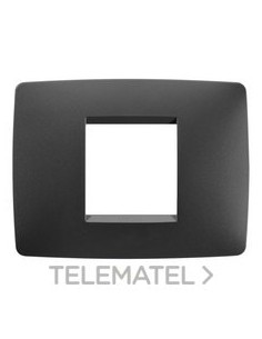 PLACA ONE 2 MÓDULOS NEGRO SATINADO