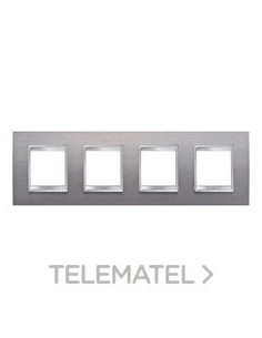 PLACA LUX INT.2+2+2+2M HO.INOX CEPILLADO