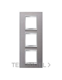 PLACA LUX INT.2+2+2M V.INOX CEPILLADO