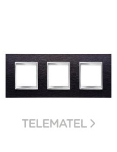 PLACA LUX INT.2+2+2M HO.ALUMINIO NEGRO