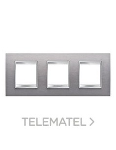 PLACA LUX INT.2+2+2M HO.INOX CEPILLADO
