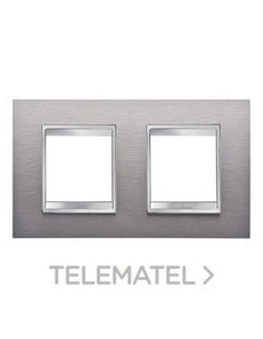 PLACA LUX INT.2+2 M HO.INOX CEPILLADO