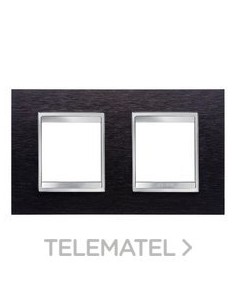 PLACA LUX INT.2+2 M HO.ALUMINIO NEGRO