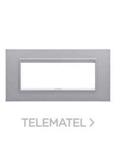 PLACA LUX 6 MÓDULOS TITANIO MONOCROMO