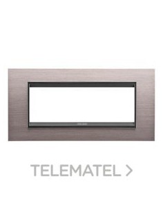 PLACA LUX 6 MÓDULOS ALUMINIO CEPILLADO
