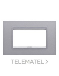 PLACA LUX 4 MÓDULOS TITANIO MONOCROMO