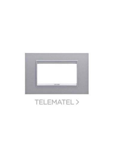 PLACA LUX 4 MÓDULOS TITANIO MONOCROMO