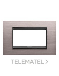 PLACA LUX 4 MÓDULOS ALUMINIO CEPILLADO