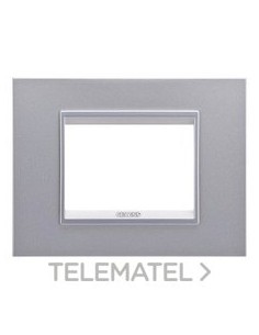 PLACA LUX 3 MÓDULOS TITANIO MONOCROMO