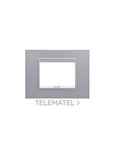 PLACA LUX 3 MÓDULOS TITANIO MONOCROMO