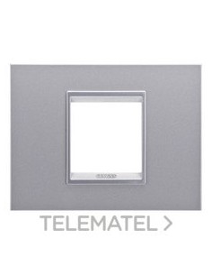 PLACA LUX 2 MÓDULOS TITANIO MONOCROMO