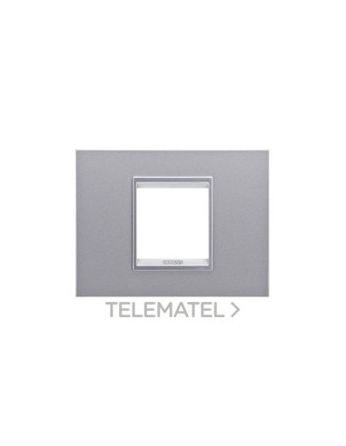 PLACA LUX 2 MÓDULOS TITANIO MONOCROMO