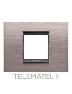 PLACA LUX 2 MÓDULOS ALUMINIO CEPILLADO